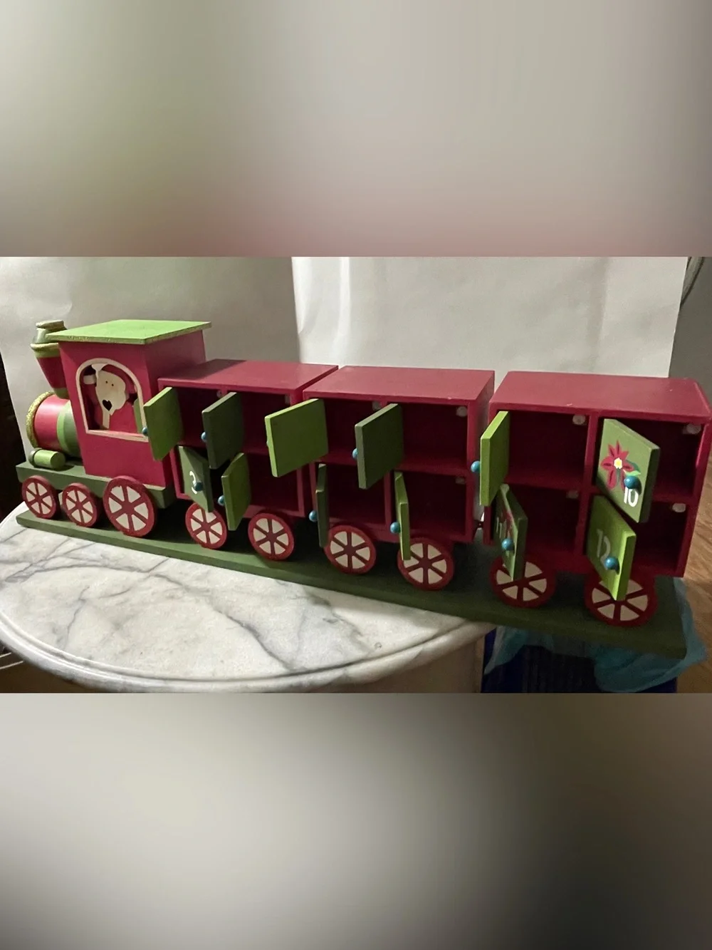 Rare Vintage Solid Wooden Train 25 Days Hope Chest to Christmas 23.5”